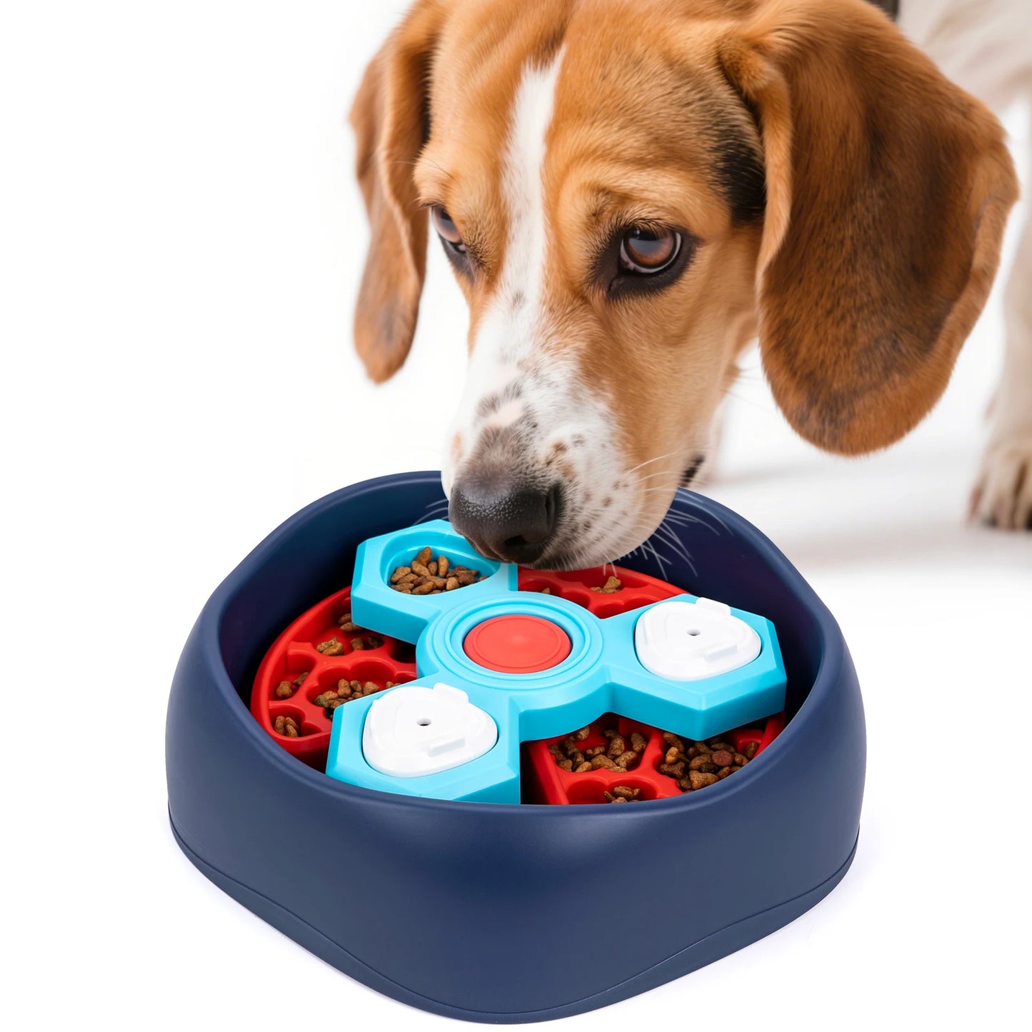 2-Layers Dog Puzzle Toys Slow Feeder Food Dispenser Interactive