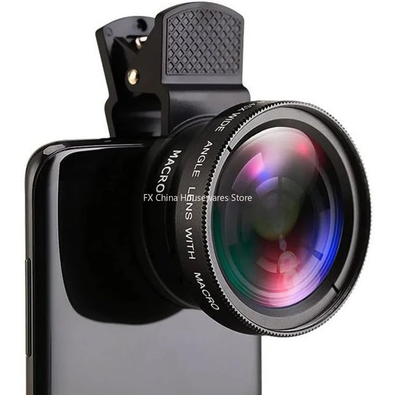 2 IN 1 Lens Universal Clip 37mm Mobile Phone Lens Professional 0.45X 49uv Super Wide-Angle + Macro HD Lens For iPhone Android Peaceful Pleasures Health and Wellness
