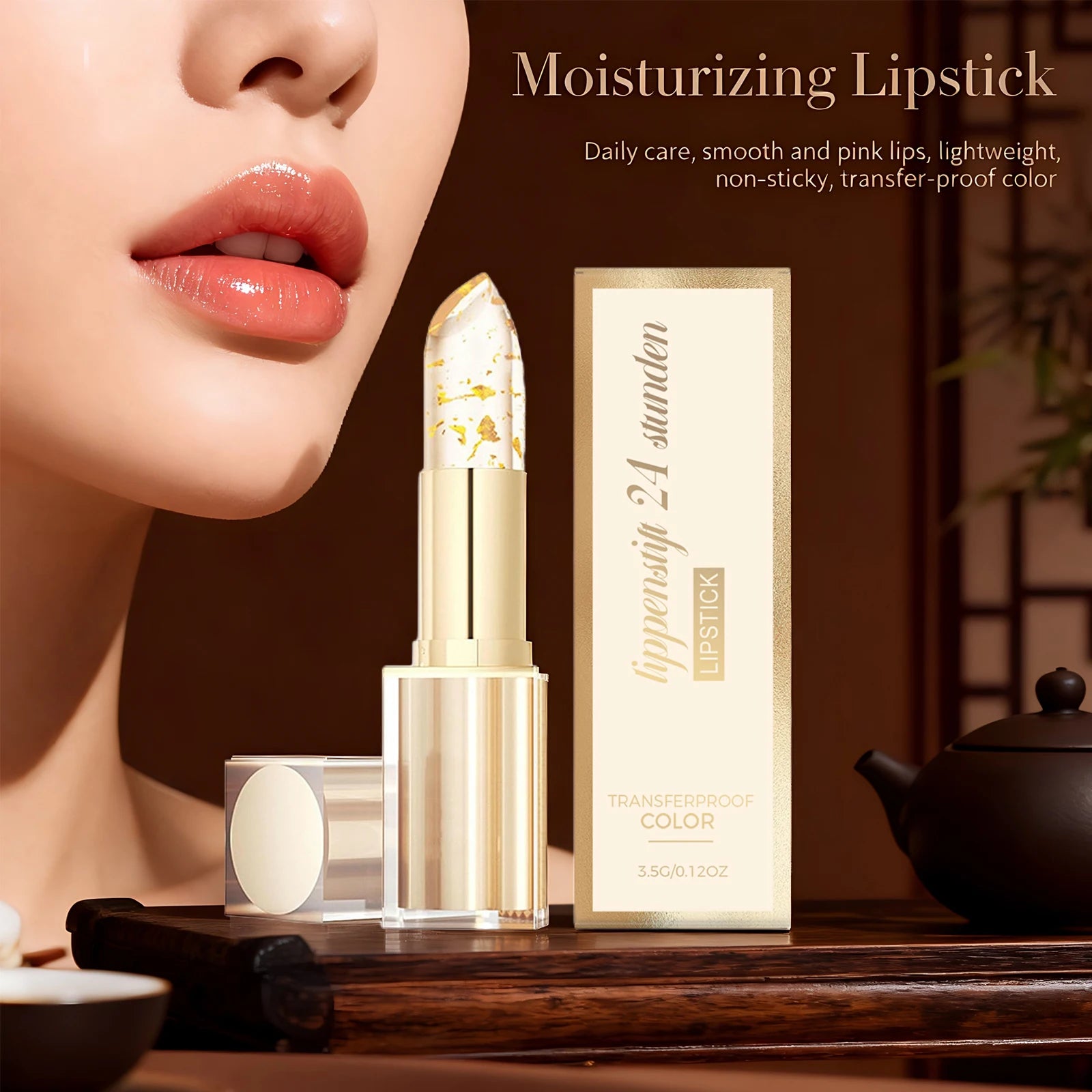 Color Changing Lipstick High Shine Fade Lip Line Gold Nourishing Lipstick Non-stick Long Lasting Moisturizing Lip Balm Peaceful Pleasures Health and Wellness