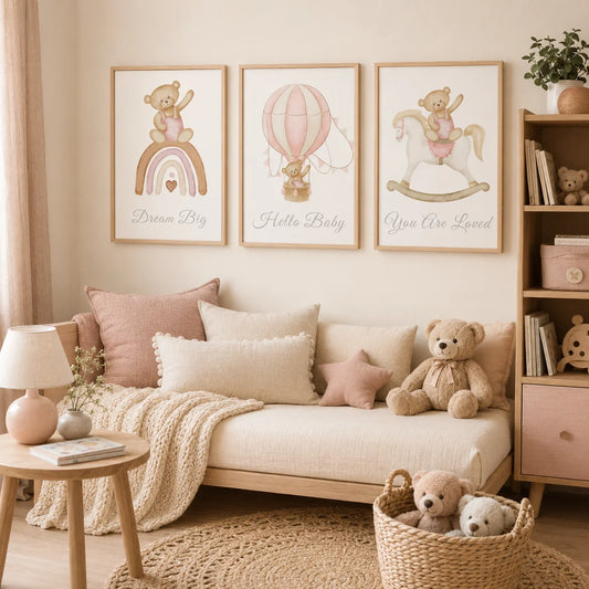 Teddy Bear Canvas Print – Nursery & Kids Room Wall Art Poster Canvas Wall Art Print Peaceful Pleasures Health and Wellness