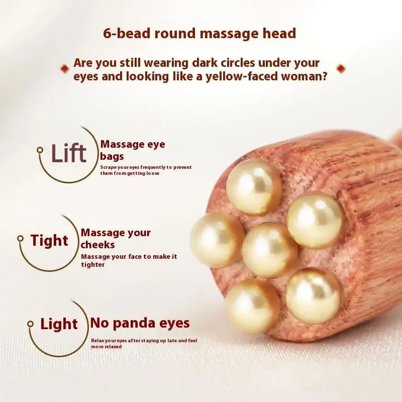 Brass Lotus Eye Gua Sha Stick | Rosewood Facial Massage Tool Facial Gua Sha Tool Peaceful Pleasures Health and Wellness