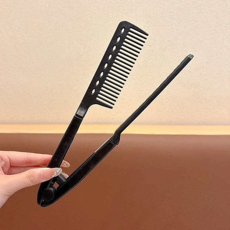V-Shaped Loop Hair Straightening Brush for Wigs & Salons
