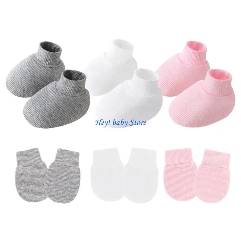 Baby Anti-Scratch Gloves & Socks Set | Newborn 0–6 Months
