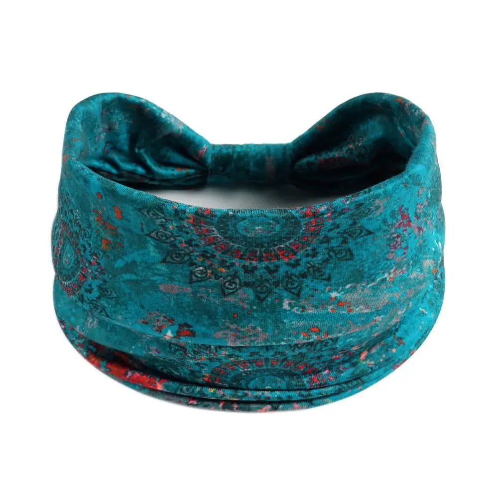 Boho Knot Wide Turban Headband – Elastic Hair Wrap for Women