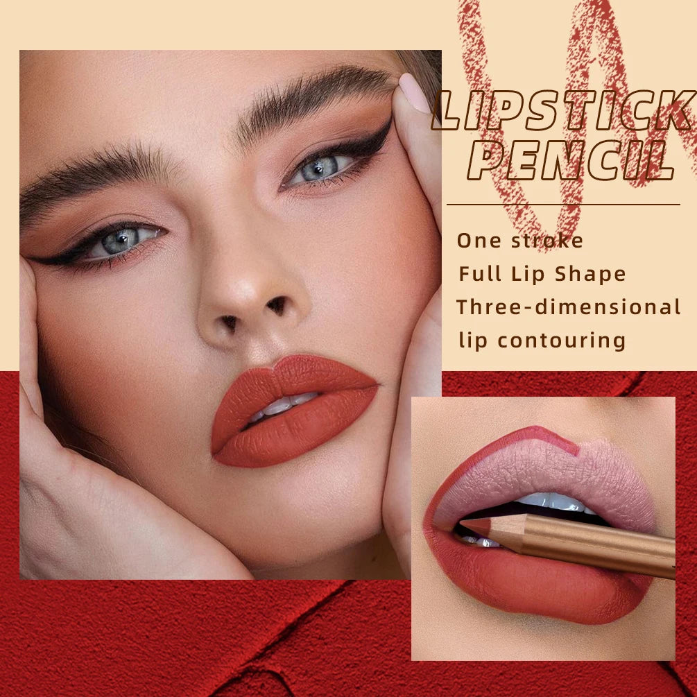 QIBEST 12 Colors Lipliner Pencil Sets Long Lasting Waterproof Matte Lipstick Pens Lip Liner Cosmetics Professional Makeup Tool Peaceful Pleasures Health and Wellness