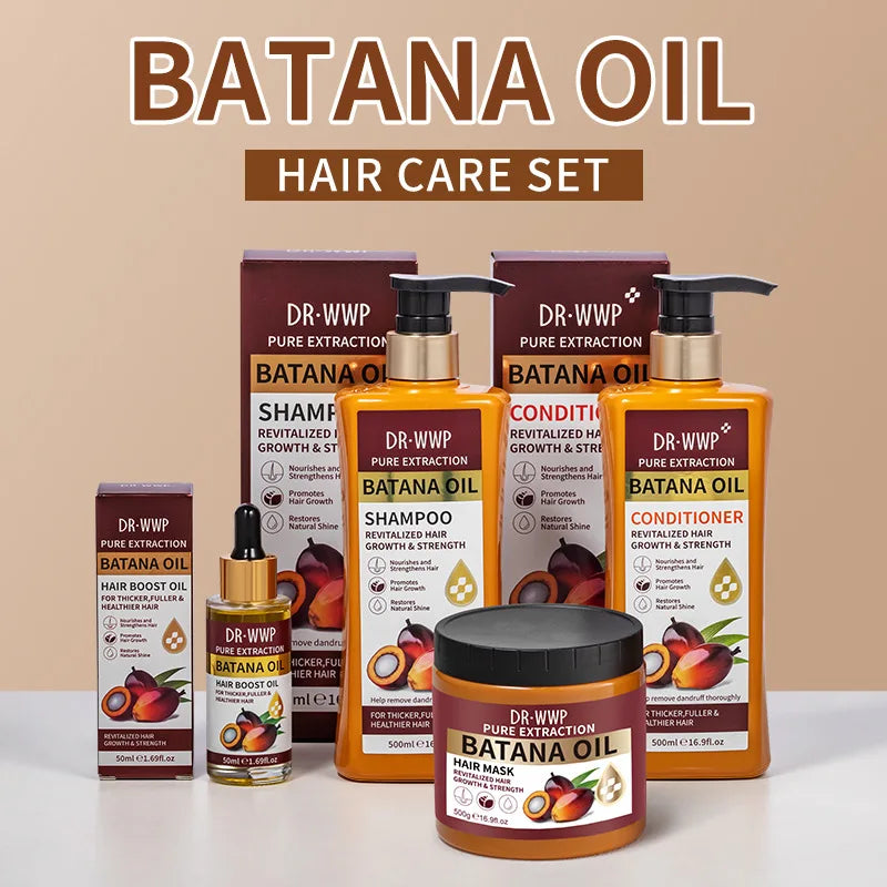 500ml Batana Oil Shampoo and Conditioner Set for Hydrating Care, Softening Hair, and Improving Dryness and Frizz Peaceful Pleasures Health and Wellness