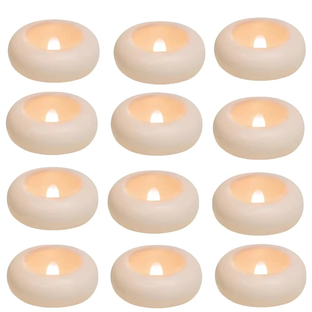 Floating Flameless LED Candles | Waterproof Pool Tealights 12/24 Pack