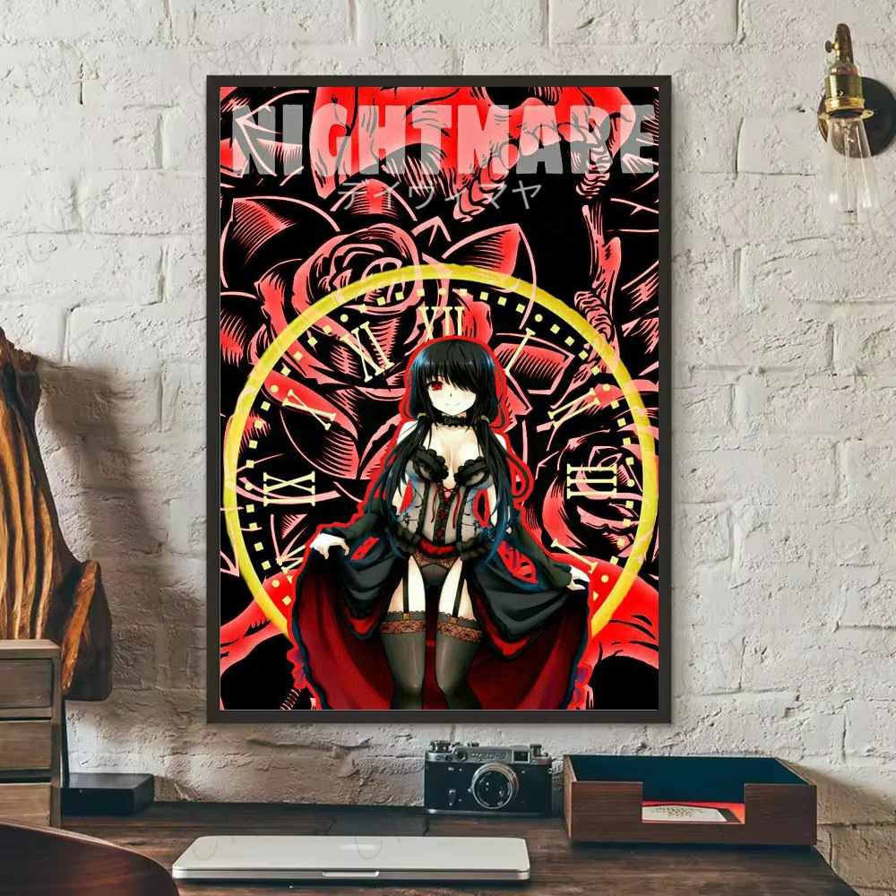 Tokisaki Kurumi Date A Live Anime Poster | HD Waterproof Wall Art Anime Wall Poster Peaceful Pleasures Health and Wellness