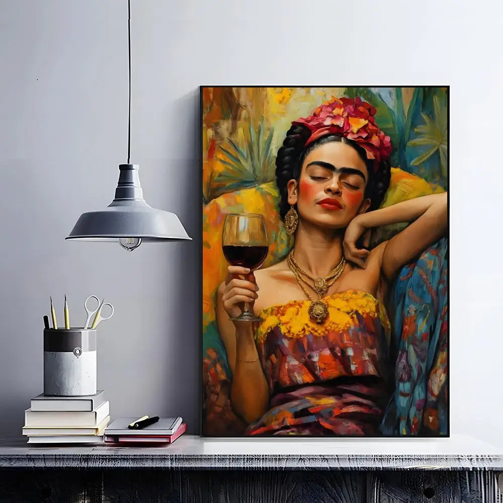Frida Kahlo Anime Wall Poster – Self-Adhesive Waterproof PVC Art Wall Art Poster Peaceful Pleasures Health and Wellness z4 50X70cmNoframe