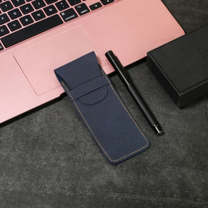 PU Leather Pen Holder Flip Pouch for Fountain Ballpoint Pencil Protective Sleeve Cover for Office College Handmade Case Peaceful Pleasures Health and Wellness
