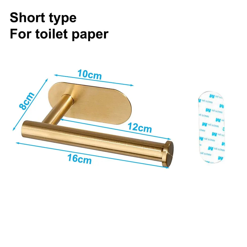 Stainless Steel Adhesive Paper Towel & Toilet Roll Holder