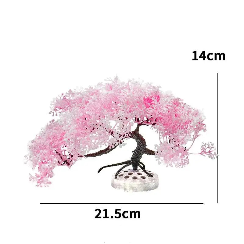 Artificial Cherry Blossom Tree Fish Tank Decoration