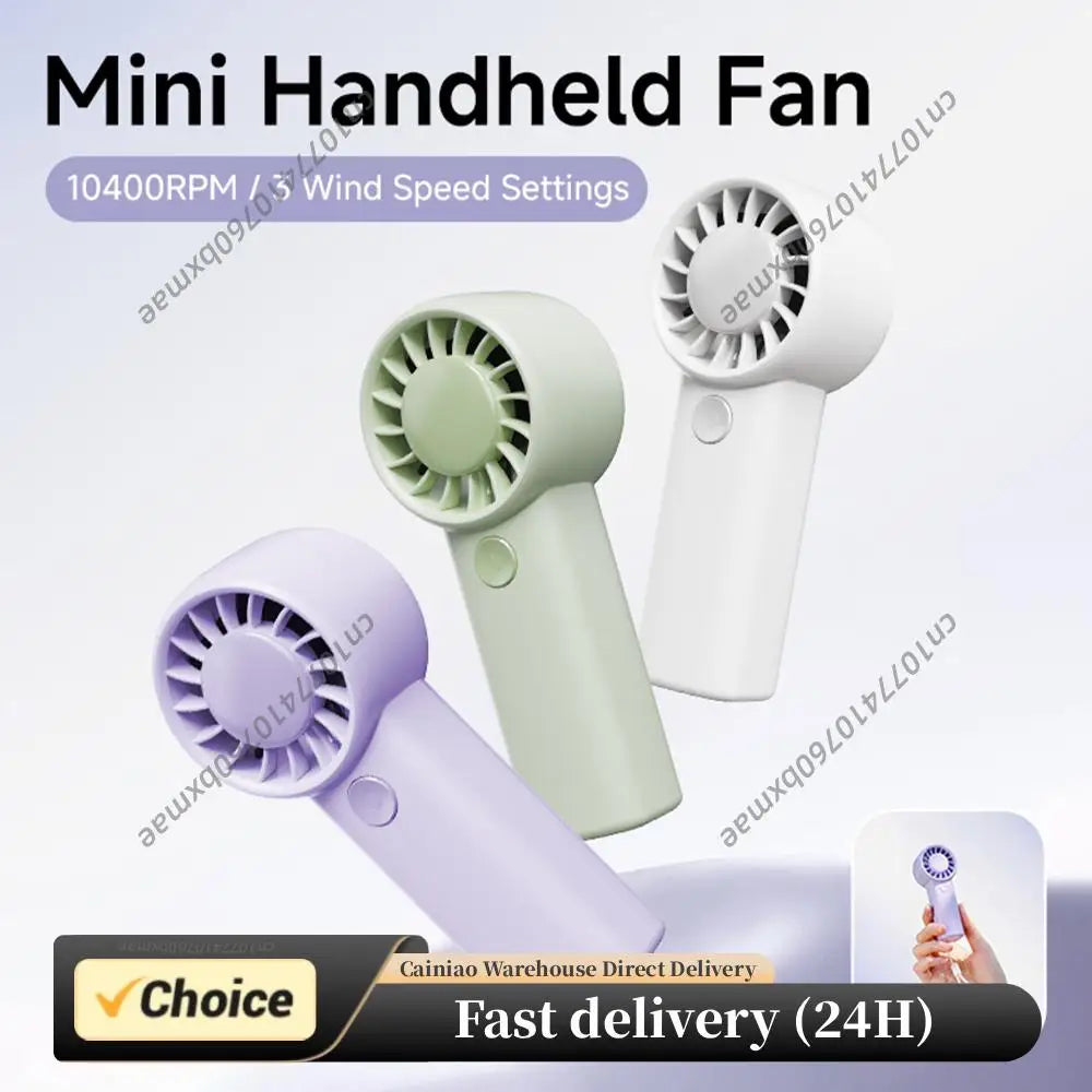 Personal Fans Type-C Rechargeable Small Handheld Fan Build in 500mAh Battery for Travel Outdoor Office Women Men Gifts Peaceful Pleasures Health and Wellness