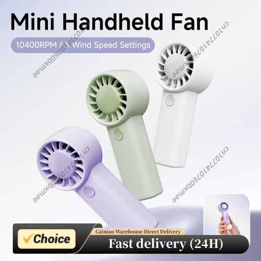Personal Fans 3 Speed Adjustable Cooling Fan Type-C Rechargeable Build in 500mAh Battery for Office Camping Travel Outdoor Peaceful Pleasures Health and Wellness