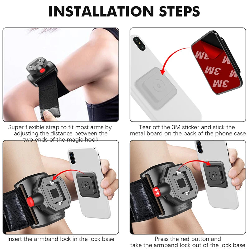 Detachable Rotatable Mobile Sport Bag For Phone For Running Sports Bags mp3/mp4 Bags For Jogging Armband Cell Phone Wrist Strap Peaceful Pleasures Health and Wellness