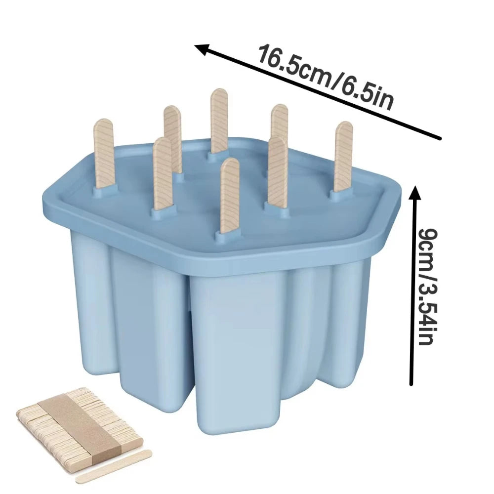 8 Holes Popsicle Molds Silicone Ice Pop Mold Popsicle Mold Reusable Easy Release Ice Pop Make Ice Mold Peaceful Pleasures Health and Wellness
