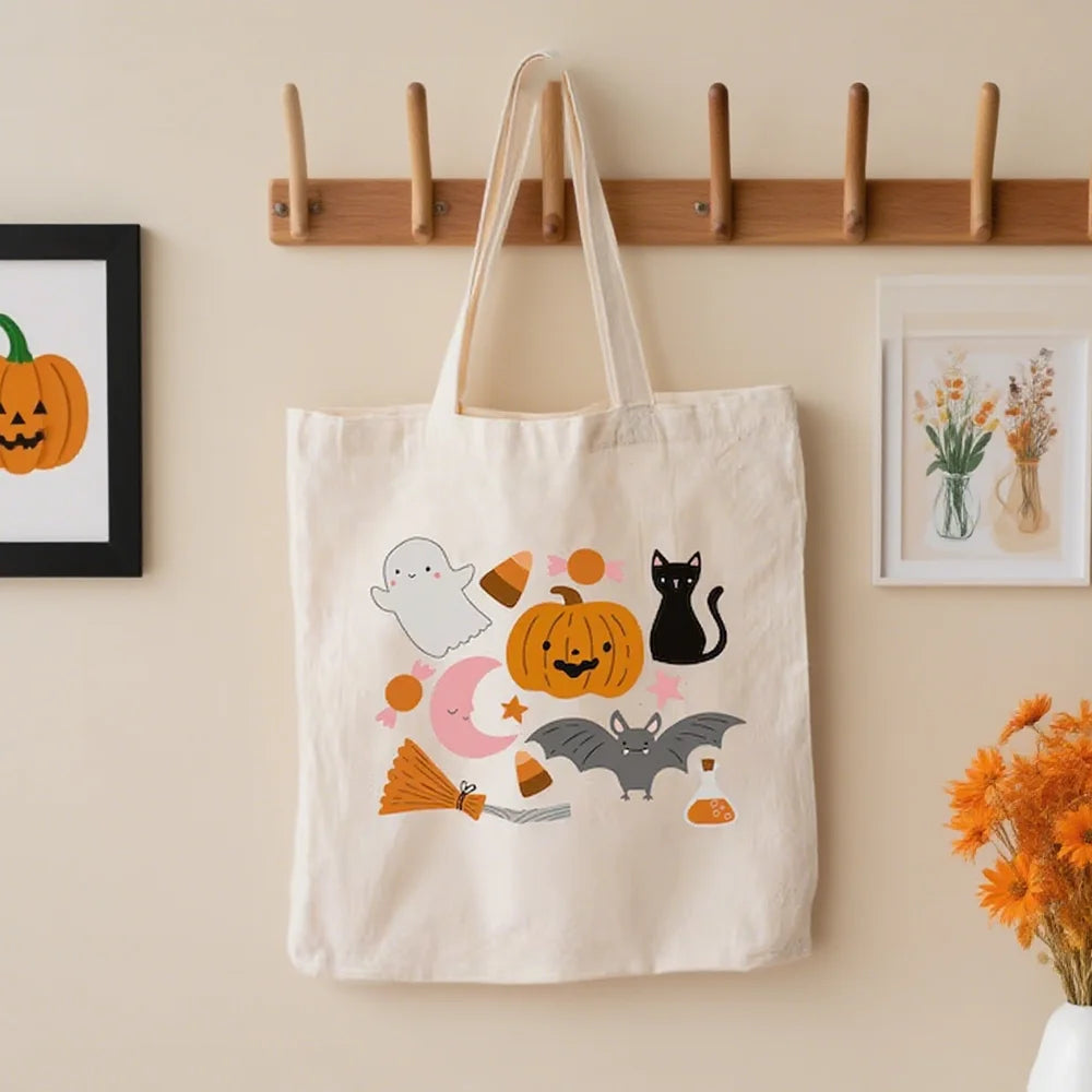 Personalized Halloween Trick or Treat Tote Bags – Set of 3 Personalized Tote Bag Peaceful Pleasures Health and Wellness