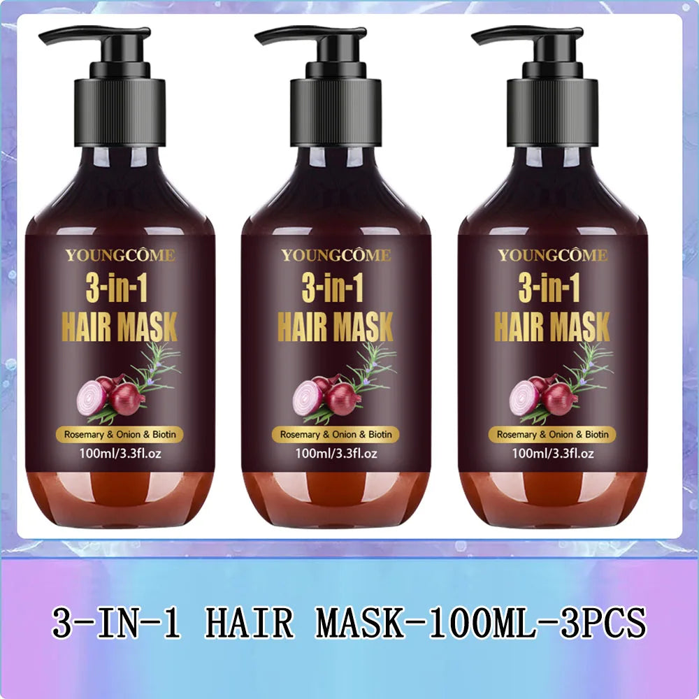 YOUNGCOME 3-in-1 Organic Hair Mask – Rosemary, Onion & Biotin