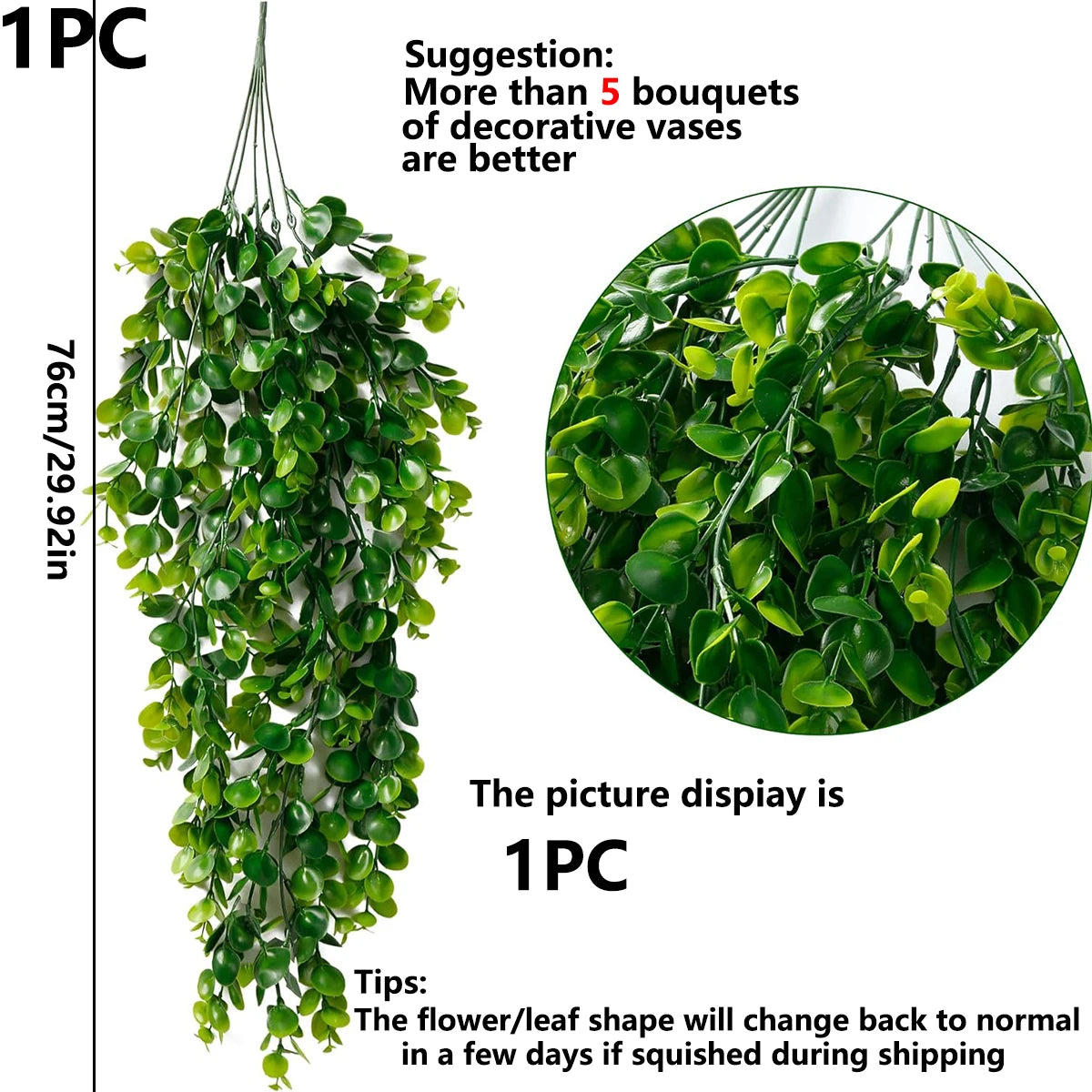 Artificial Fern Vine Garland – UV-Resistant Outdoor Wedding Decor