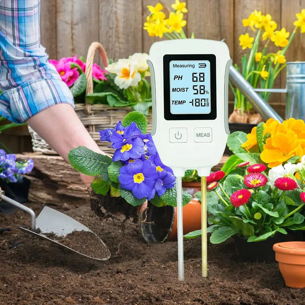 3-In-1 LCD Digital Soil PH Tester Temperature Humidity Meter Soil Test Kit for Potted Flower Plant Home Garden Planting Peaceful Pleasures Health and Wellness