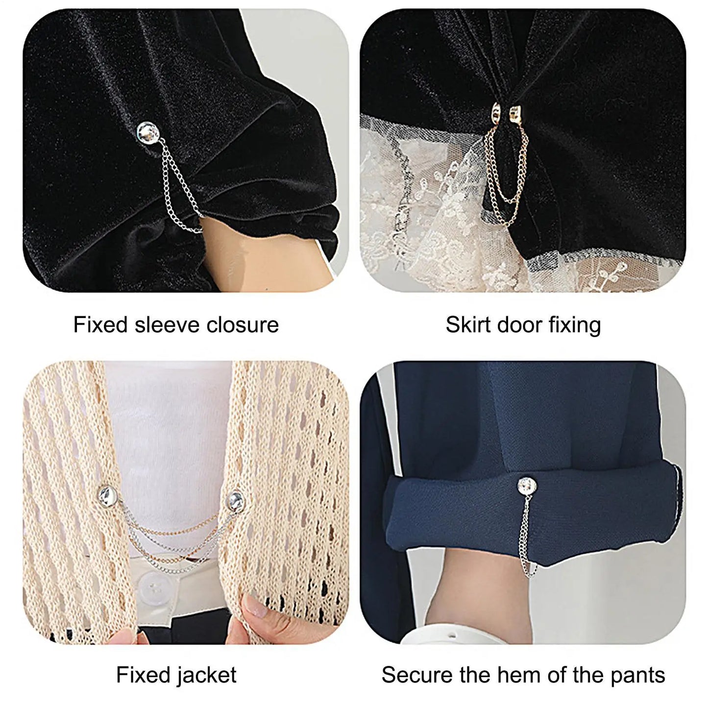 Magnetic Clothing Clips – Pinless Brooch Clips for Women (4pc)