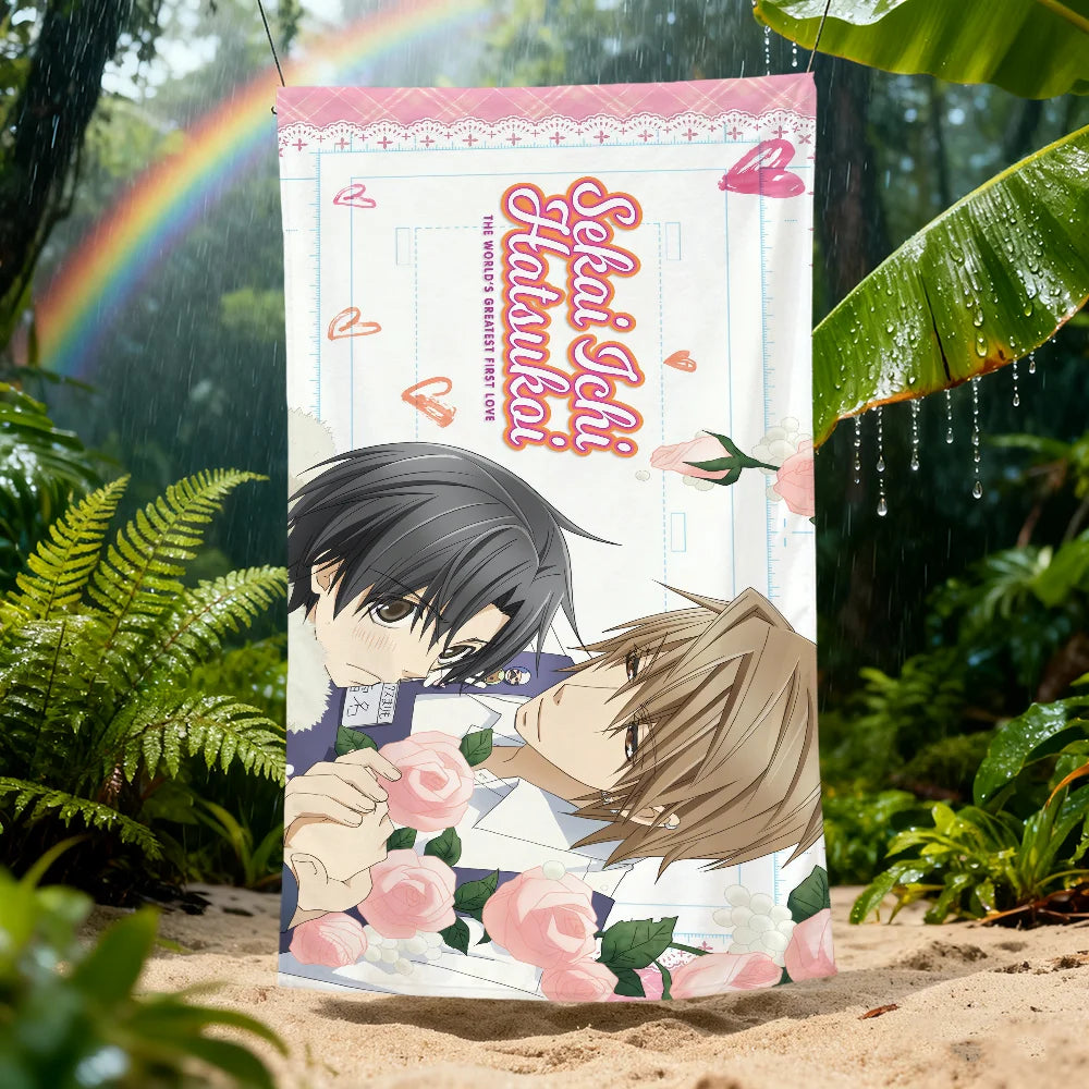 Sekai-ichi Hatsukoi Anime Beach Towel – Quick Dry & Soft Anime Beach Towel Peaceful Pleasures Health and Wellness