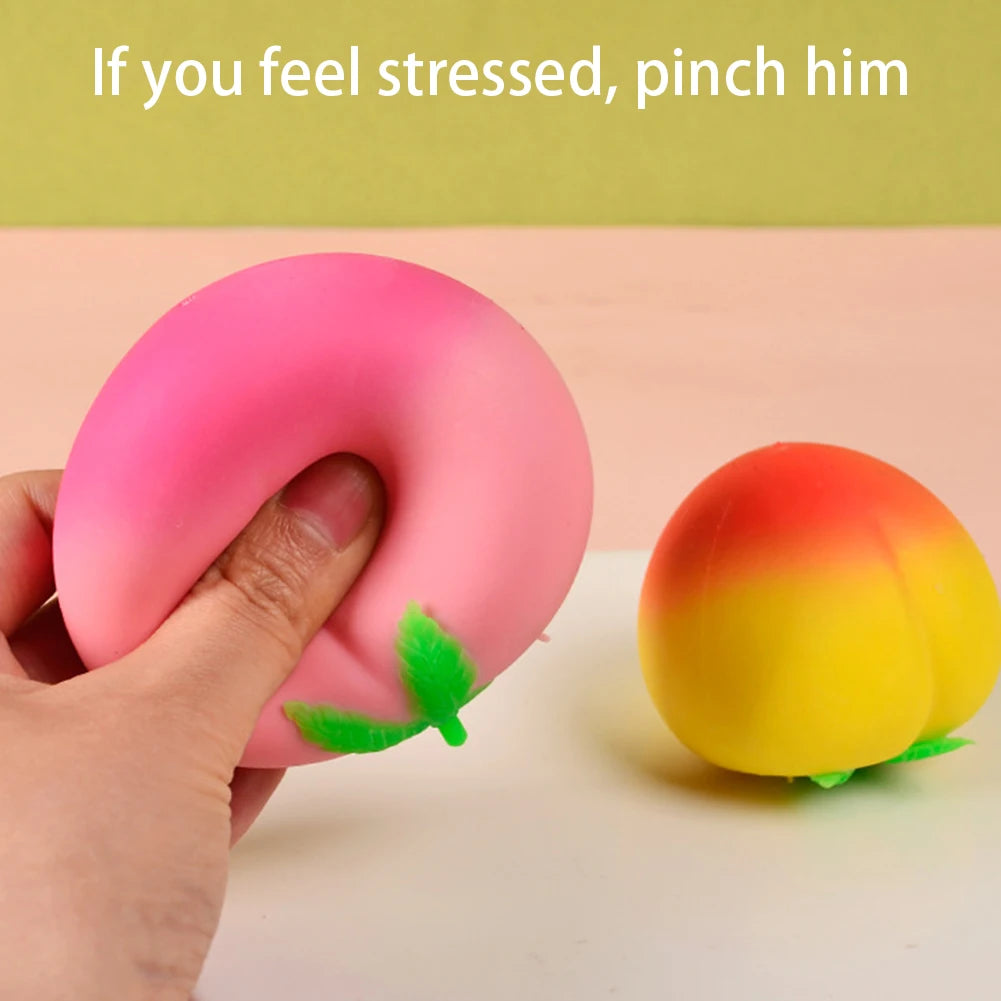 Peach Shaped Fruit Stress Ball,Anxiety Relief Squeeze Toy For Adults,Soft Slowing Rebound Simulated Fruit Foam Decompression Toy Peaceful Pleasures Health and Wellness