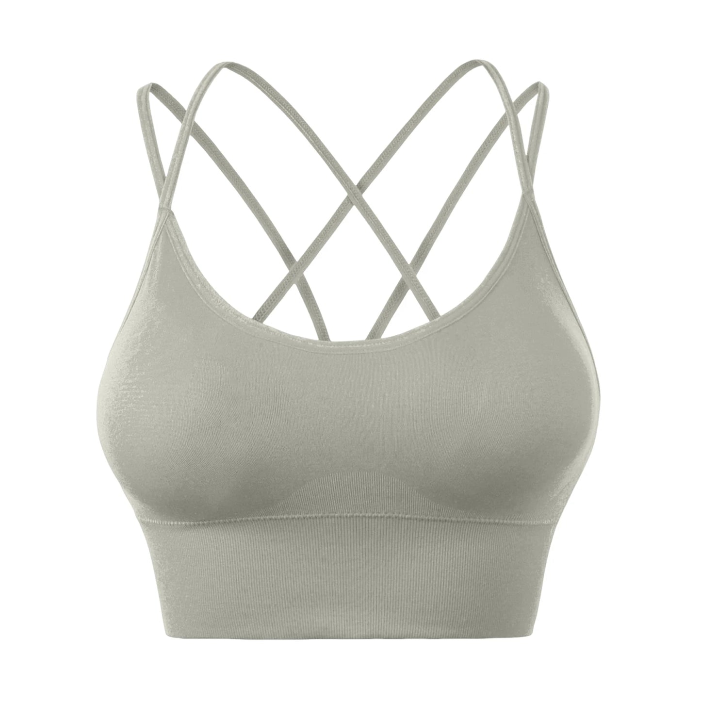 Wirefree Sports Bra Women's Sexy Back Shockproof Fitness Crisscross Brassiere Training Sports Running Yoga Tank Tops Sportswear Peaceful Pleasures Health and Wellness Mint Green 34