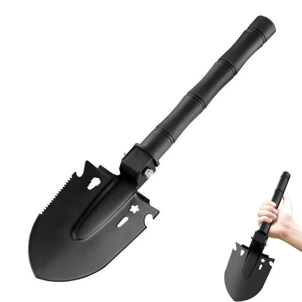 Portable Multifunctional Camping Shovel for Outdoor Tasks Peaceful Pleasures Health and Wellness black