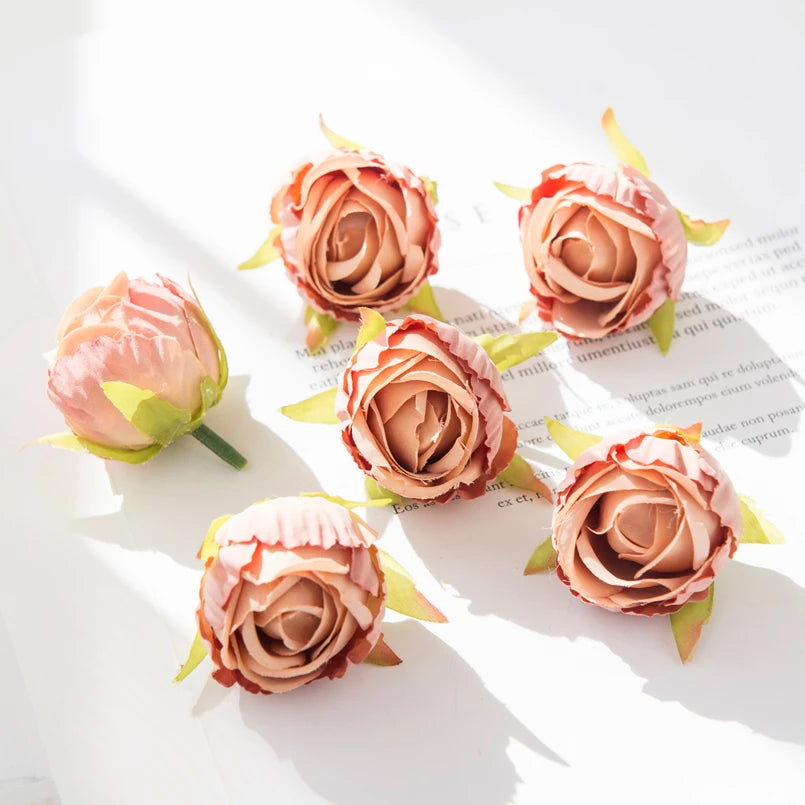 Silk Rose Heads Artificial Flowers 10/50pcs – Wedding & Home Decor
