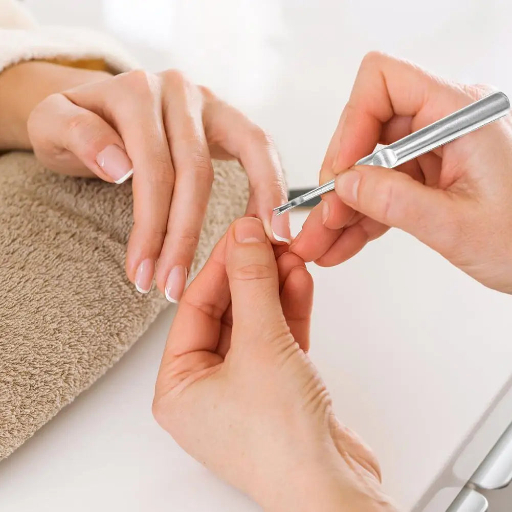 Cuticle Pusher Professional Stainless Steel Nail Cuticle Remover Callus Dead Skin Fork Nail Manicure Pedicure Tools Peaceful Pleasures Health and Wellness