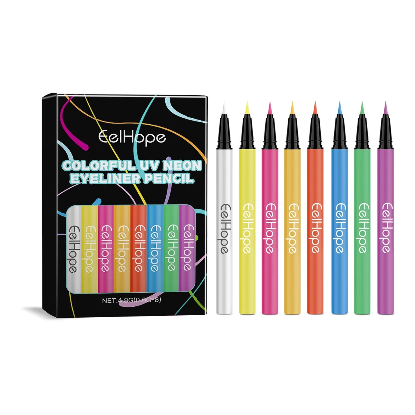 8-Color UV Neon Eyeliner Set – Waterproof, Long Lasting