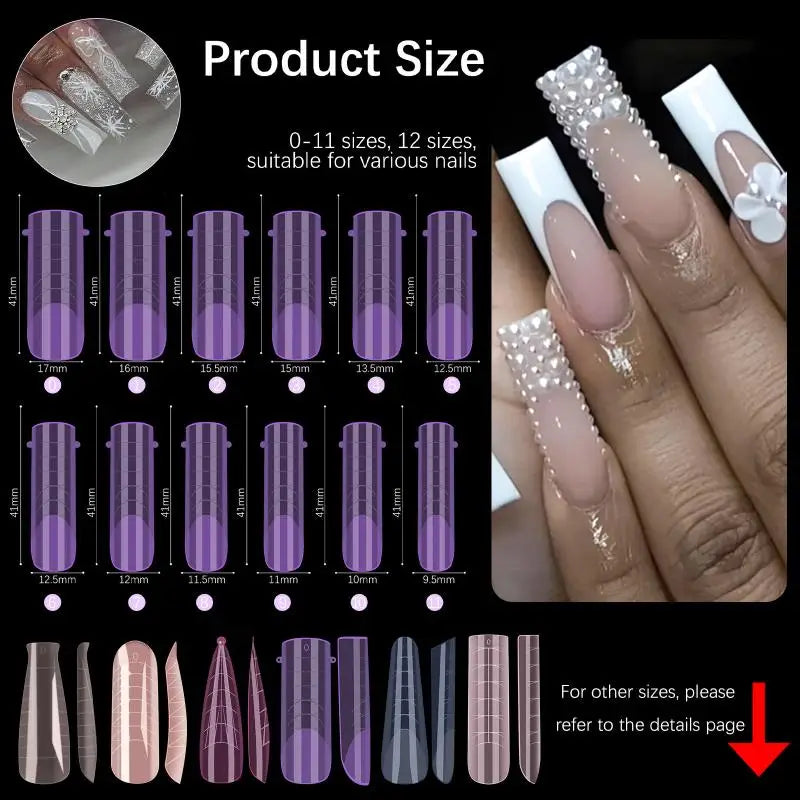 140pcs/box Nail Forms Set Colorful Full Nail Forms Top Molds Tips For Nails Gel Extension Forms Fake Building Mold Tools Peaceful Pleasures Health and Wellness