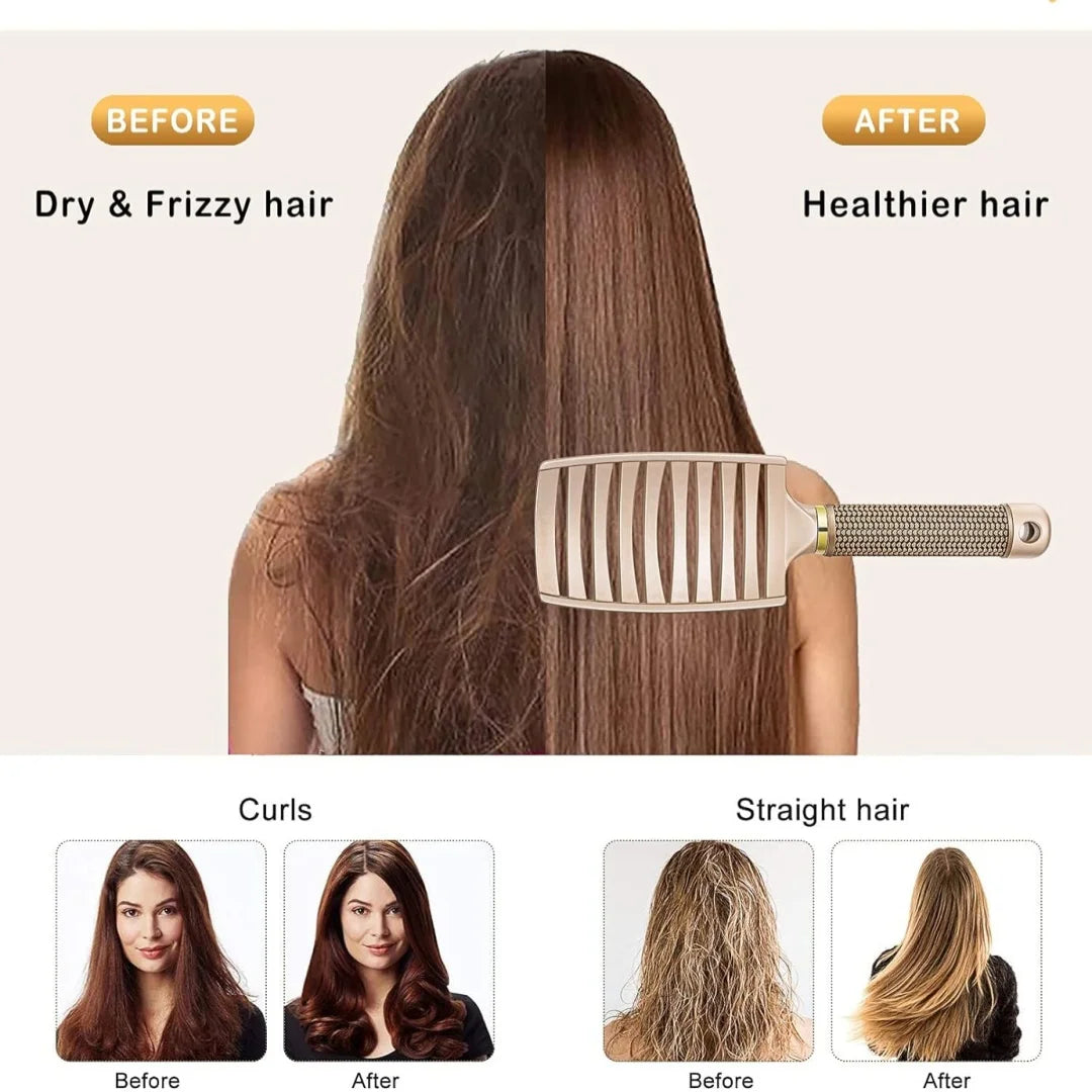 Multiple Color Hair Comb Detangling Hair Brush Bristle&Nylon Women Wet Massage Comb Curly Hairdressing Salon Styling Tools Peaceful Pleasures Health and Wellness
