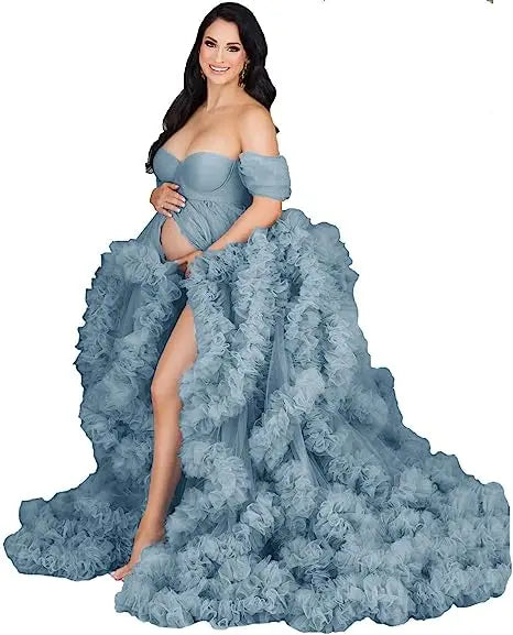 Tulle Lace Maternity Dress | Baby Shower & Photoshoot Gown