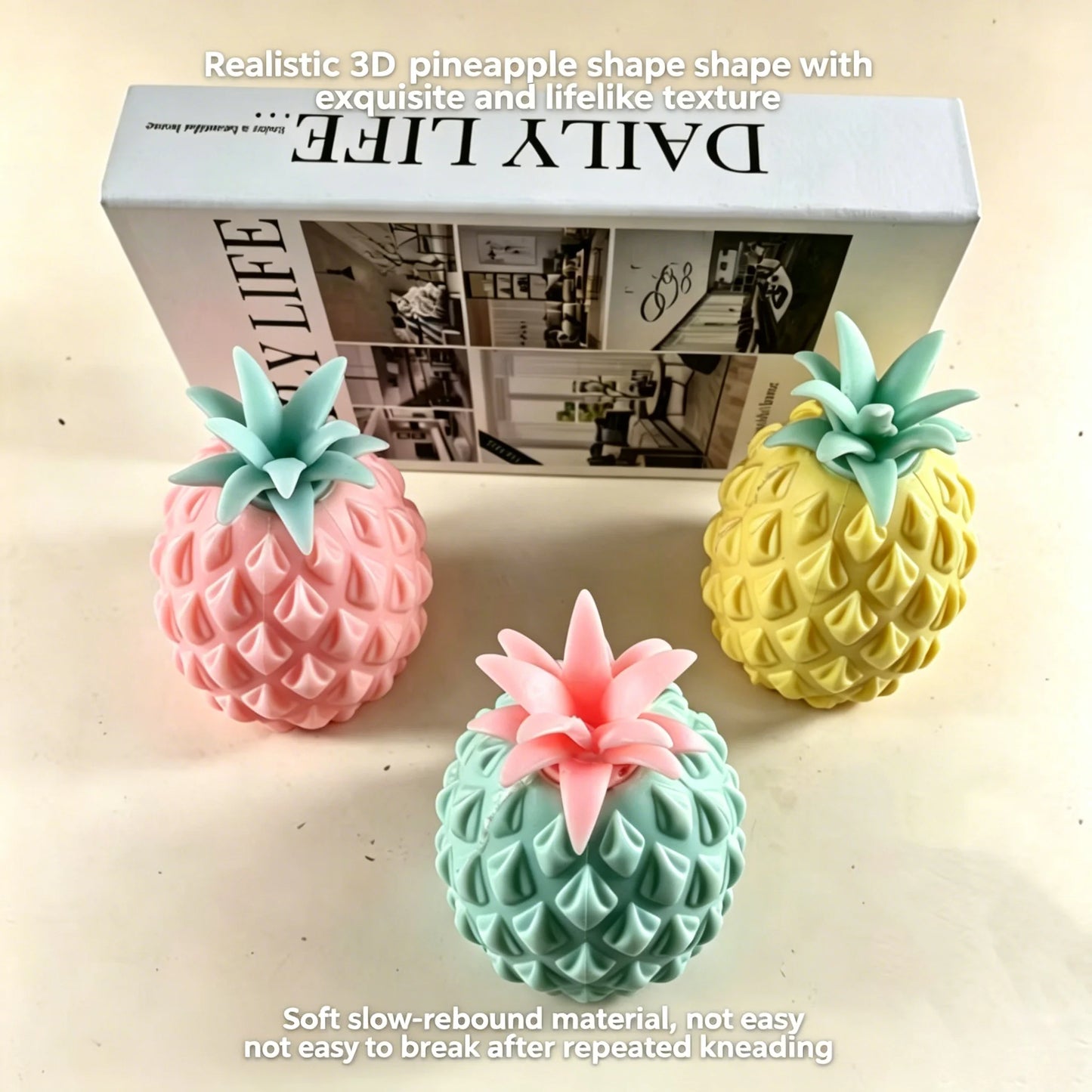 Pineapple Stress Relief Ball Soft Squeeze Toys Water Feeling Squishy Sensory Toys Water Beads Squeeze Fidget Toy Anti Anxiety Peaceful Pleasures Health and Wellness