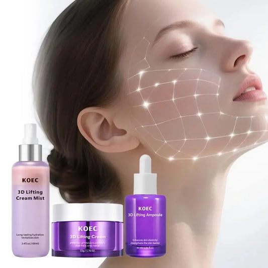 KOEC 3D Lifting Face & Neck Cream - Deep Hydration Firming Nourishing Improve Elasticity Korean Skincare For All Skin Types Peaceful Pleasures Health and Wellness
