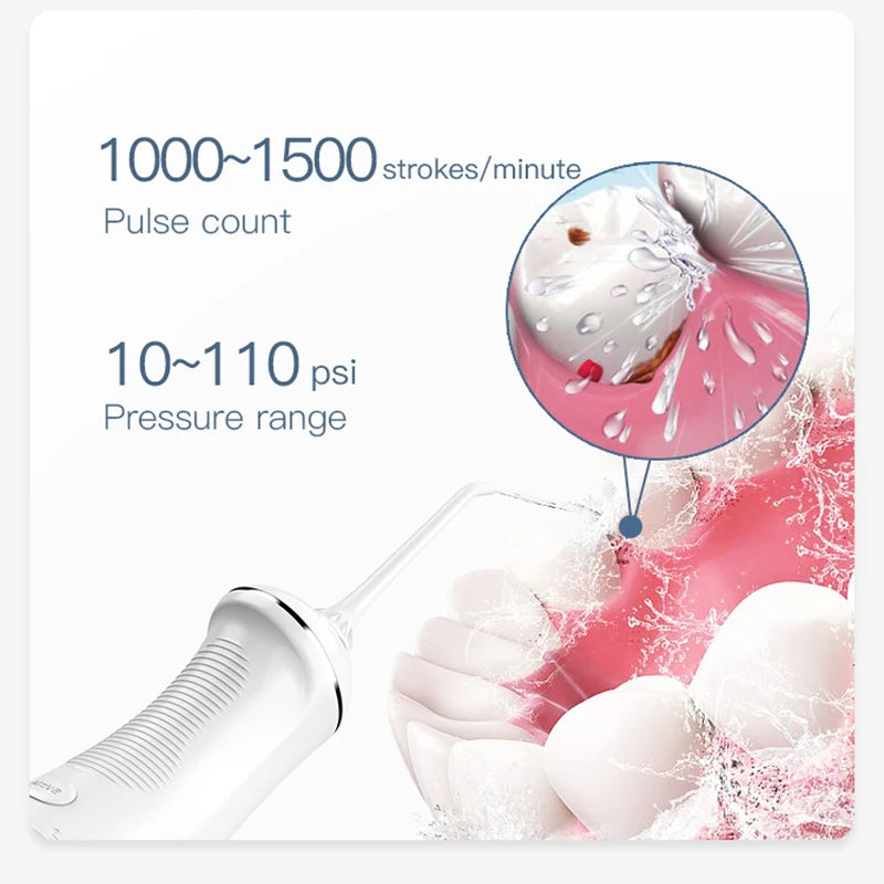 Portable Water Flosser – IPX7, 6 Modes & 5 Nozzle Heads