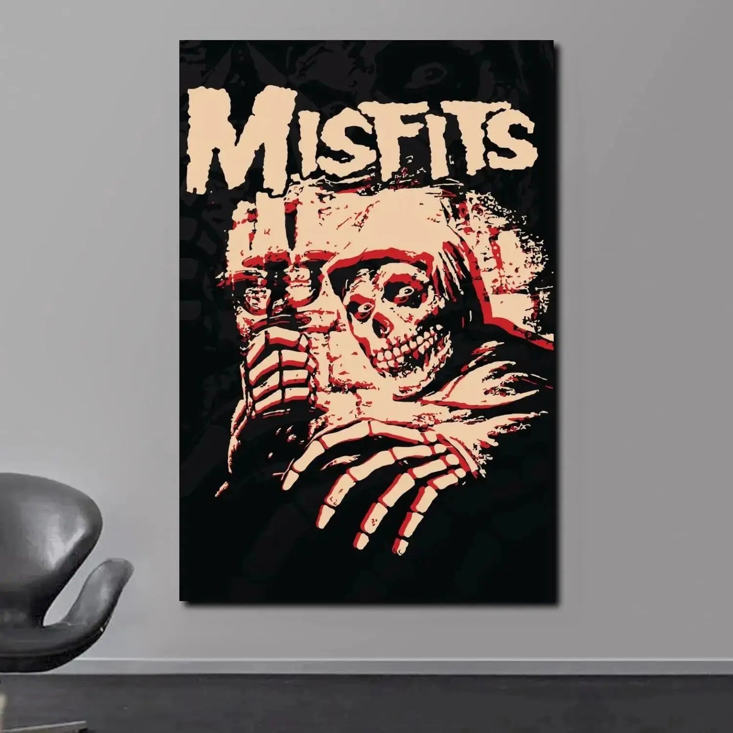 Misfits Hot Poster Horror Punk Rock Music Canvas Painting Wall Art Picture Retro Posters Prints for Bedroom Bar Club Home Decor Peaceful Pleasures Health and Wellness 2 40x50cm Unframed