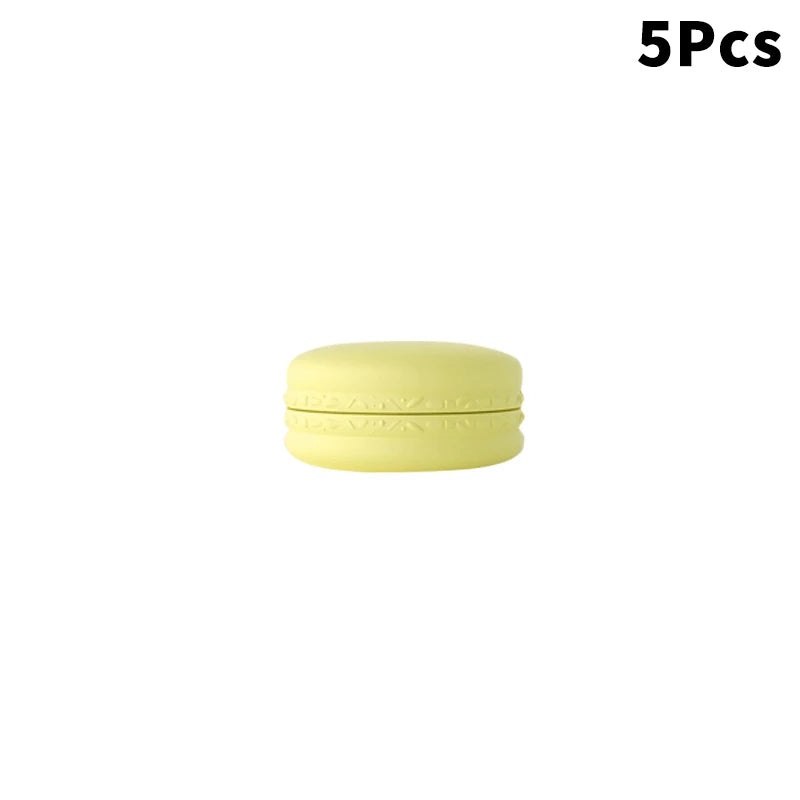 5Pcs 10g Macaron Cream Jar,PP Plastic Lotion Cream Box Bottle,Cosmetic Foundation Cream Pill Storage Box,Travel Portable Makeup Peaceful Pleasures Health and Wellness Yellow