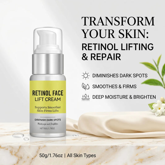 Retinol Face Cream Dark Spot Corrector Firming Lifting & Brightening Moisturizer Restores Elasticity Hydrate Repairing Skin Care Peaceful Pleasures Health and Wellness