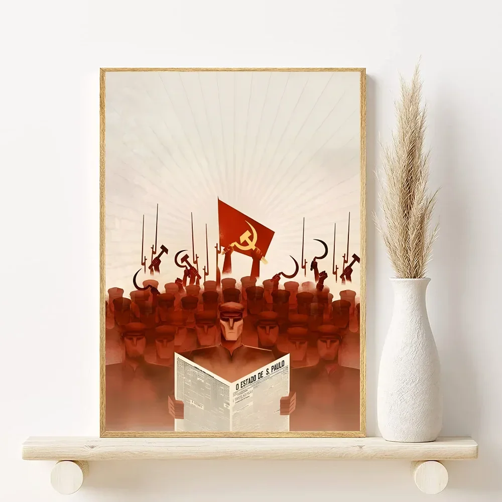 happy time Soviet Russia Communism Poster Minimalist Aesthetics Print Canvas Painting for Living Room Modern Home Decor Peaceful Pleasures Health and Wellness z21 30x40cm Unframed