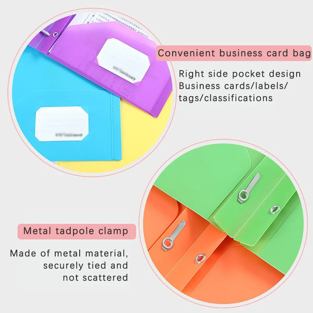 A4 Office Folder Tadpole Clip Double Mouth File Bag Archive Contract