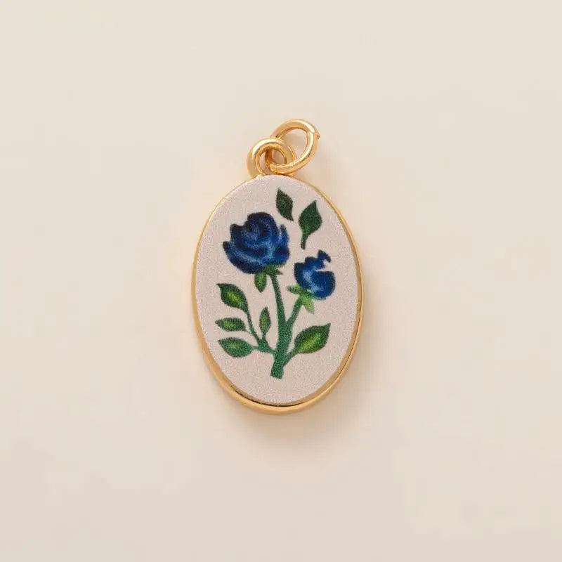 DIY Butterfly Flower Pendant – Gold-Plated Color Block Charm