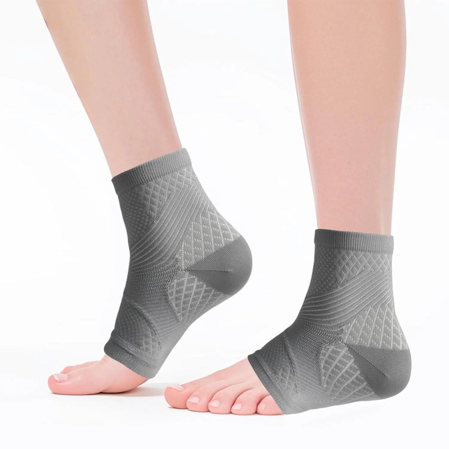 Neuropathy Socks for Women and Men, Nano Soothe Relief Compression Socks Toeless Compression Socks Peaceful Pleasures Health and Wellness Gray S/M