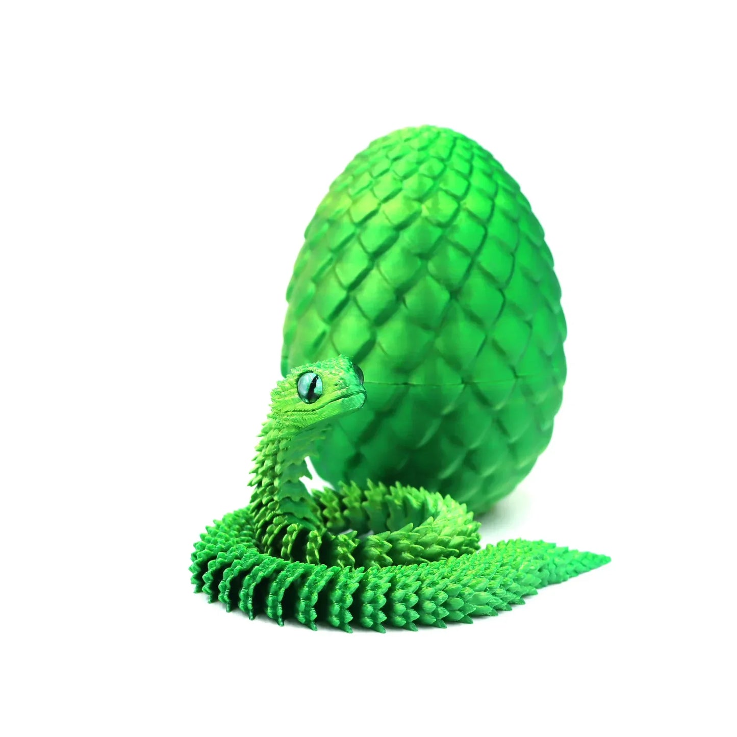 3D Printed Articulated Snake & Egg Figurine | Fidget Toy Decor