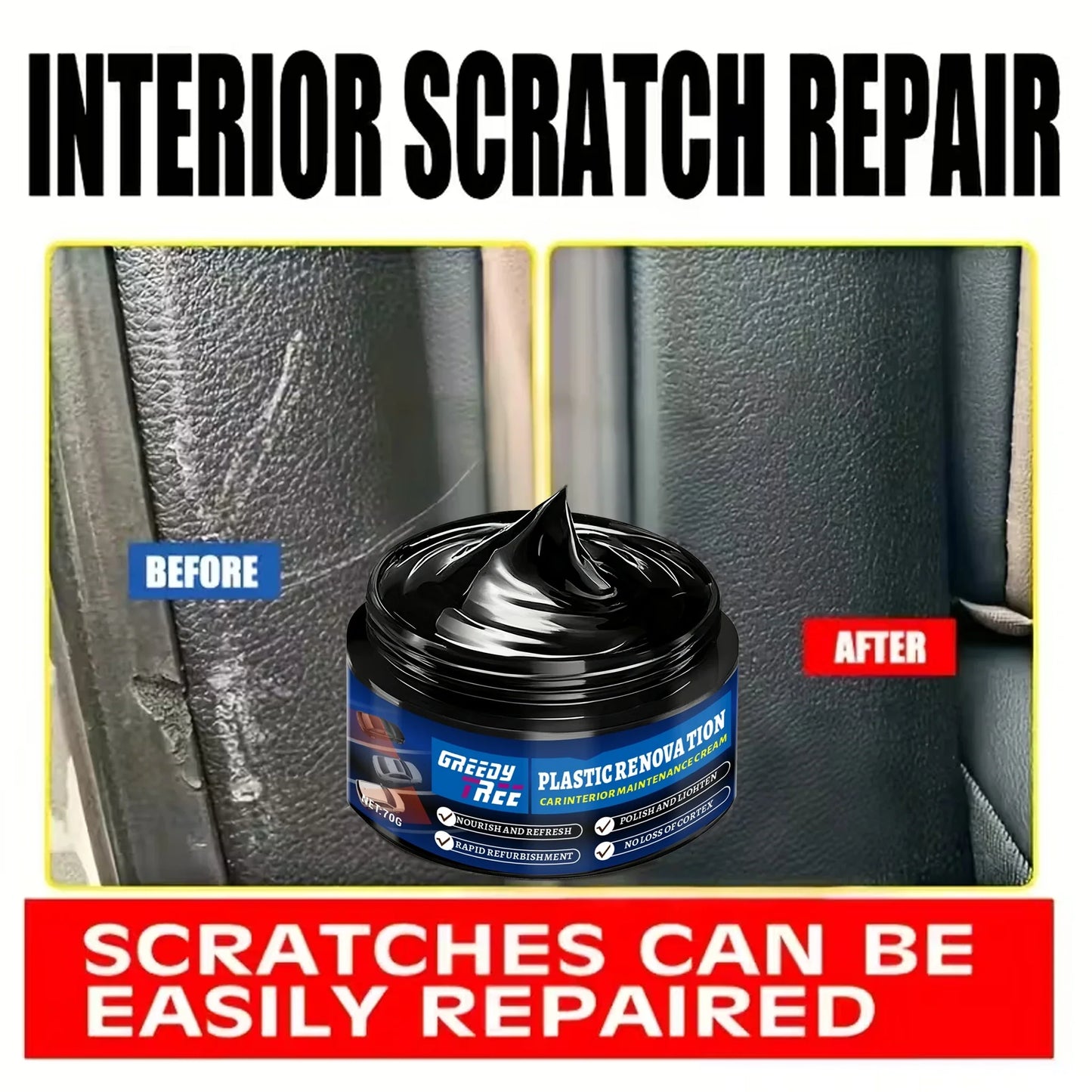 Black Gloss Plastic Polish Paste – Car Interior & Steering Wheel