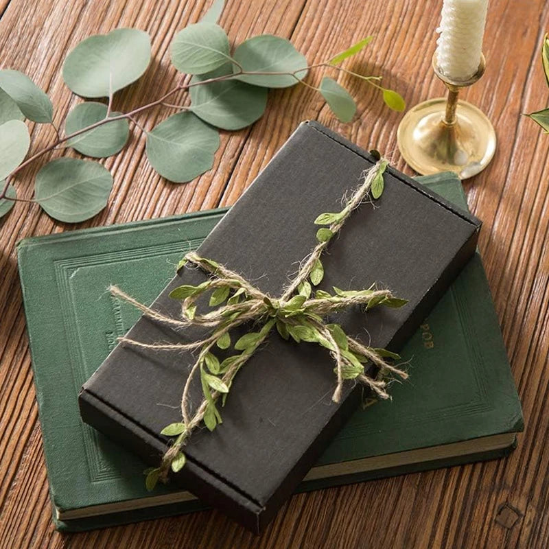 Jute Twine with Green Leaves – Garland Wreath Party Decor