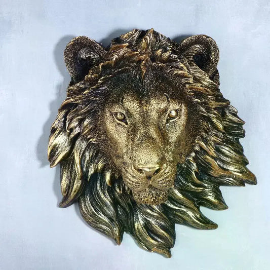 Vintage Resin Lion Head Wall Hanging Decor Statue Ornament Wall Hanging Statue Peaceful Pleasures Health and Wellness