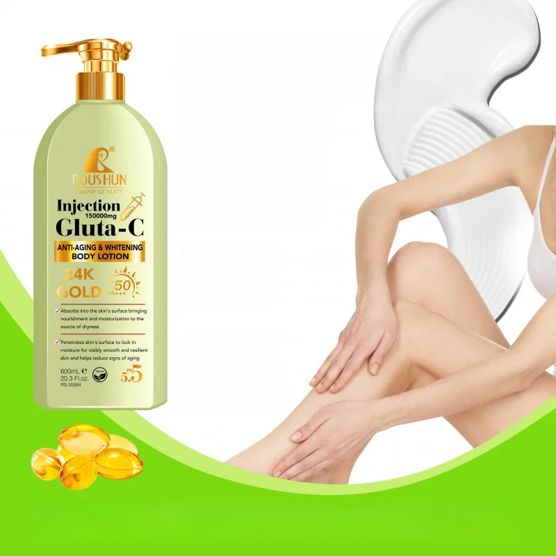 600ml GLUTA-C Body Lotion Sun Cream 2-in-1 Moisturizing Body Lotion Leaves Fragrance, Refreshing and Moisturizing Peaceful Pleasures Health and Wellness